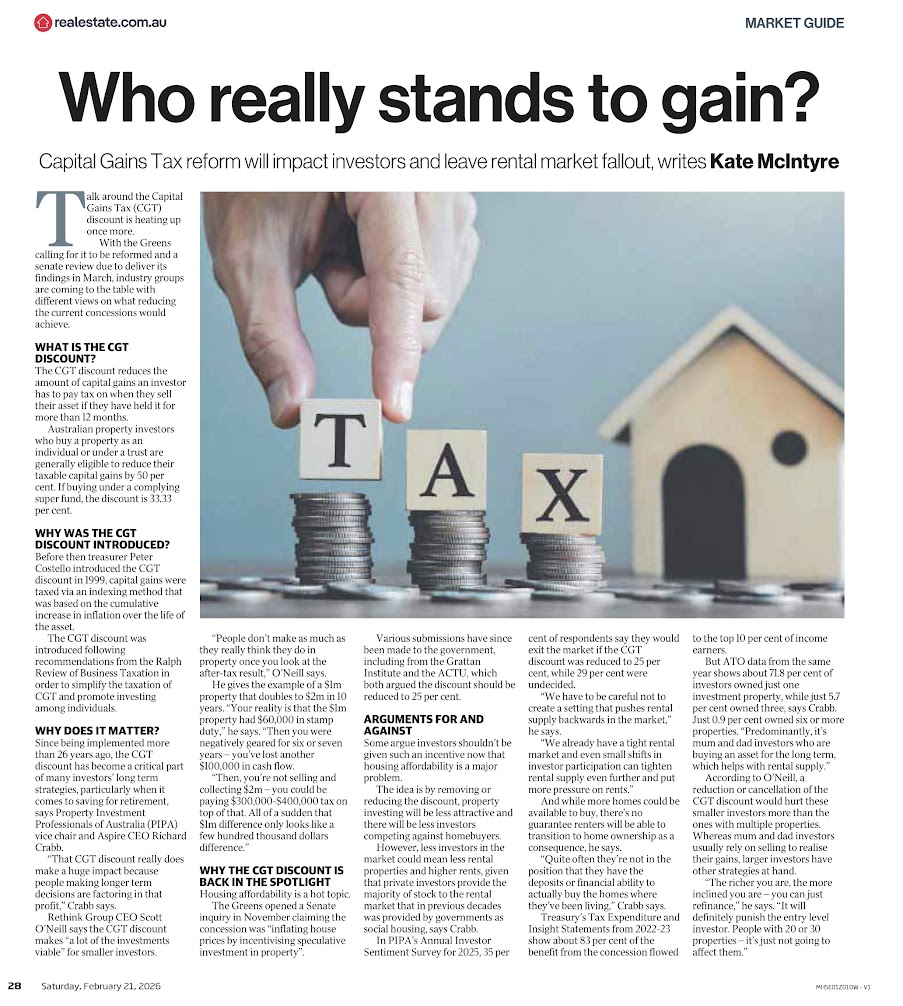 Richard Crabb featured in the realestate.com.au Market Guide, 21 February 2026